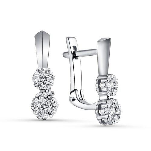 Серьги с бриллиантами из золота 585 пробы