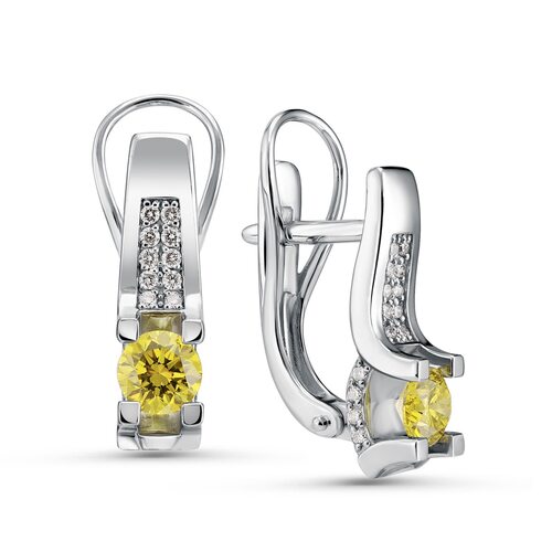 Серьги с сапфирами и бриллиантами из белого золота 585 пробы