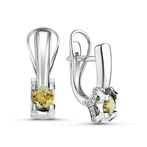 Серьги с сапфирами и бриллиантами из золота 585 пробы