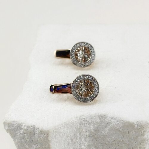 Серьги с танцующими бриллиантами из золота 585 пробы