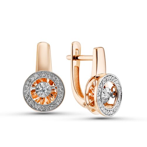 Серьги с танцующими бриллиантами из золота 585 пробы арт. 02-02444-02-001-02-01