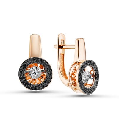 Серьги с танцующими бриллиантами из золота 585 пробы