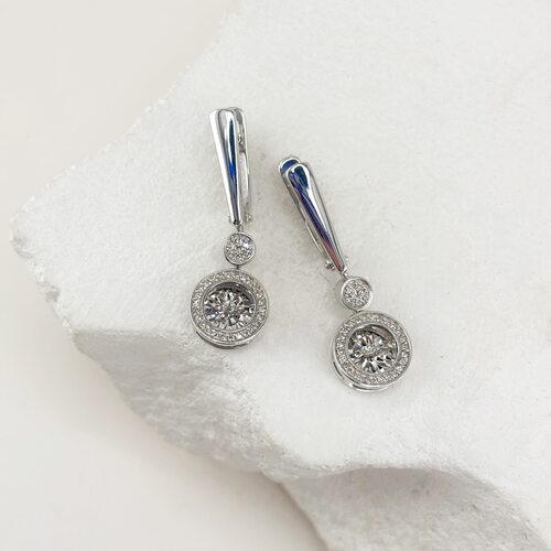 Серьги с бриллиантами из белого золота 585 пробы