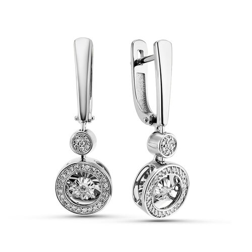 Серьги с бриллиантами из белого золота 585 пробы арт. 02-02444-1-03-001-02-03