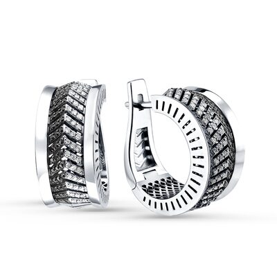 Серьги с бриллиантами из белого золота 585 пробы