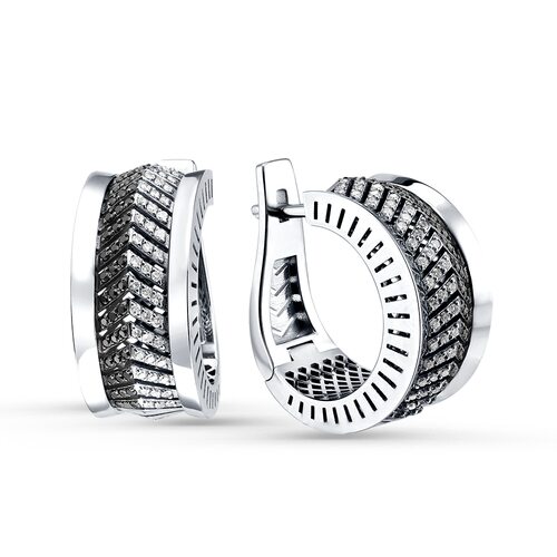 Серьги с бриллиантами из белого золота 585 пробы