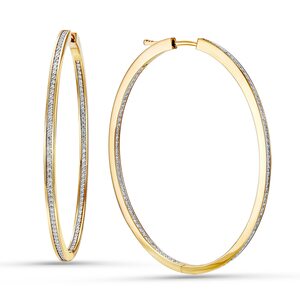 Серьги с бриллиантами из желтого золота 585 пробы