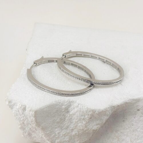 Серьги с бриллиантами из белого золота 585 пробы