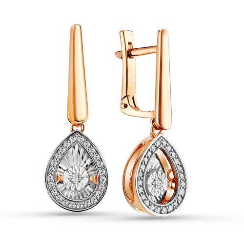 Серьги с танцующими бриллиантами из золота 585 пробы