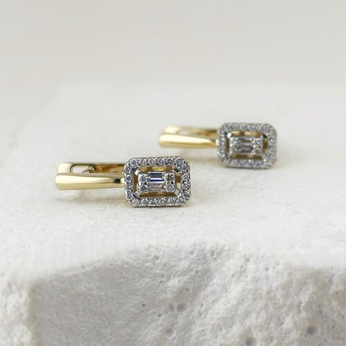 Серьги с бриллиантами из золота 585 пробы