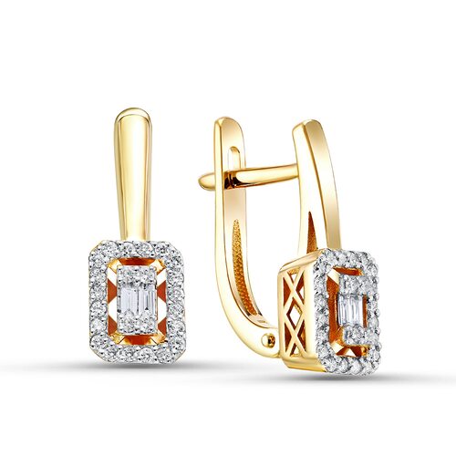 Серьги с бриллиантами из золота 585 пробы