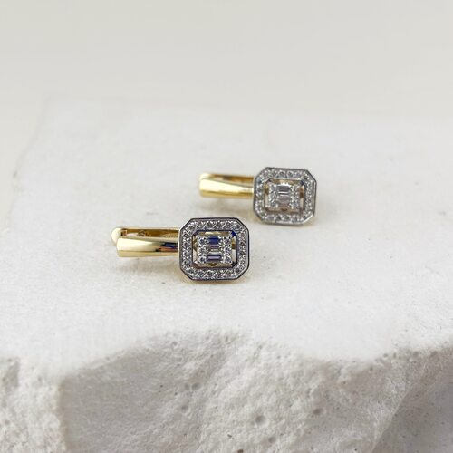 Серьги с бриллиантами из золота 585 пробы