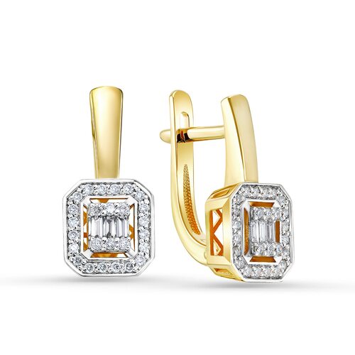 Серьги с бриллиантами из золота 585 пробы