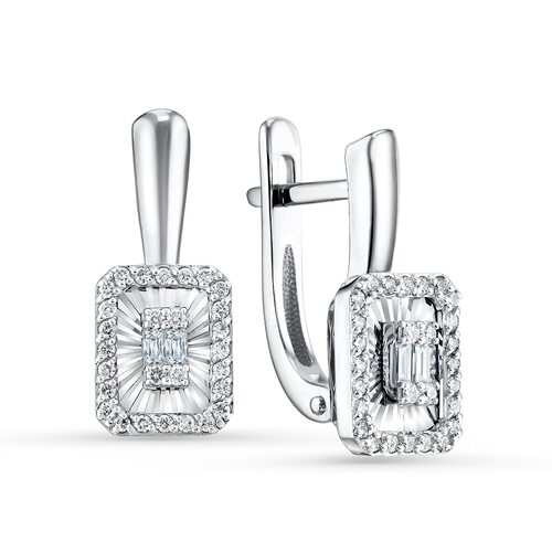 Серьги с бриллиантами из золота 585 пробы