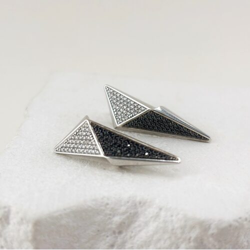 Серьги с бриллиантами из белого золота 585 пробы