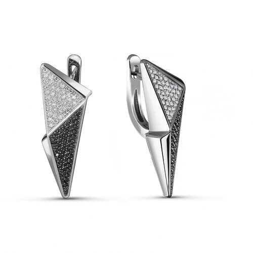 Серьги с бриллиантами из белого золота 585 пробы