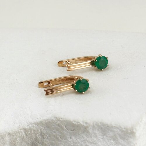 Серьги с изумрудами из золота 585 пробы