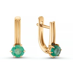 Серьги с изумрудами из золота 585 пробы