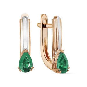 Серьги с изумрудами из золота 585 пробы