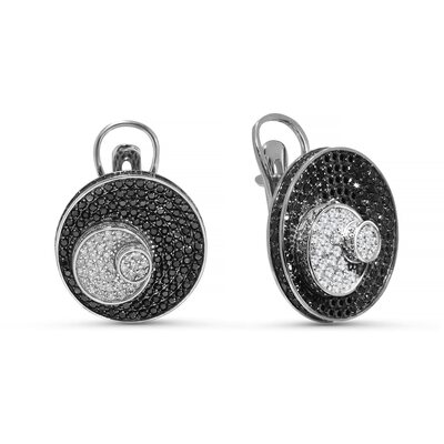 Серьги с бриллиантами из белого золота 585 пробы