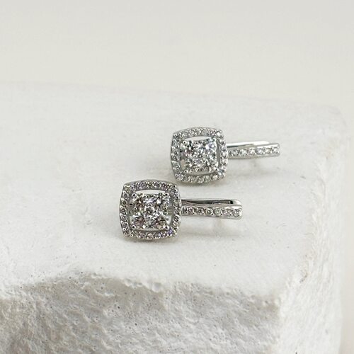 Серьги с бриллиантами из золота 585 пробы