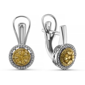 Серьги с бриллиантами из белого золота 585 пробы
