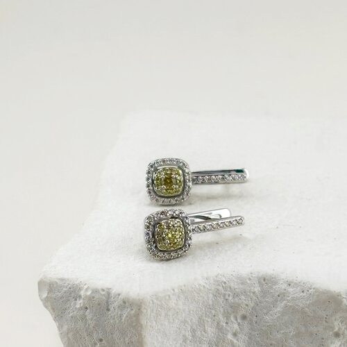 Серьги с бриллиантами из белого золота 585 пробы