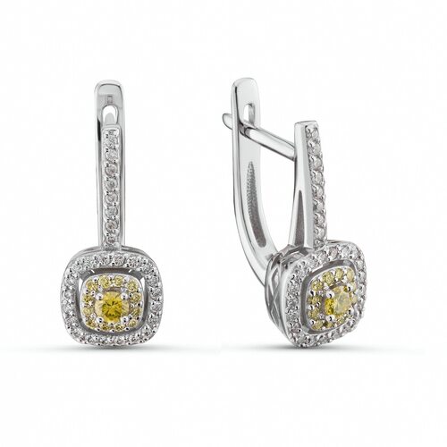 Серьги с бриллиантами из белого золота 585 пробы