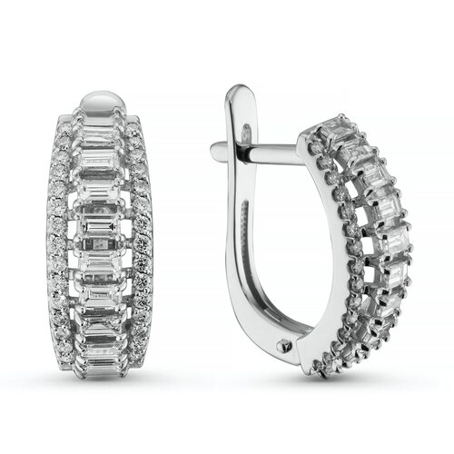 Серьги с бриллиантами из белого золота 585 пробы