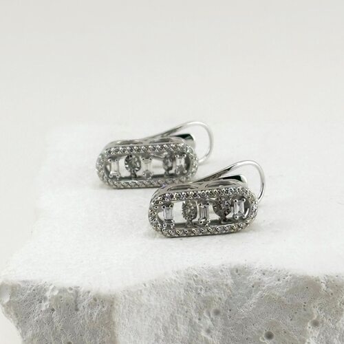 Серьги с бриллиантами из белого золота 585 пробы