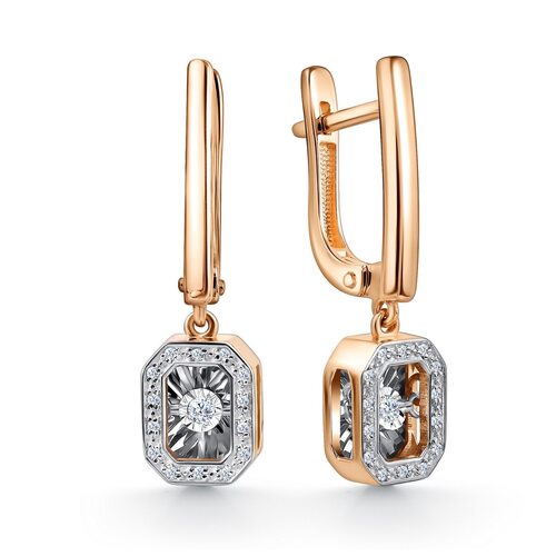 Серьги с бриллиантами из золота 585 пробы