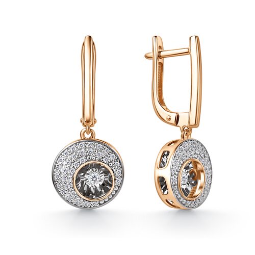 Серьги с бриллиантами из золота 585 пробы