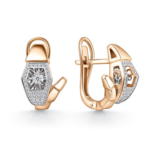 Серьги "Змеи" с бриллиантами из золота 585 пробы