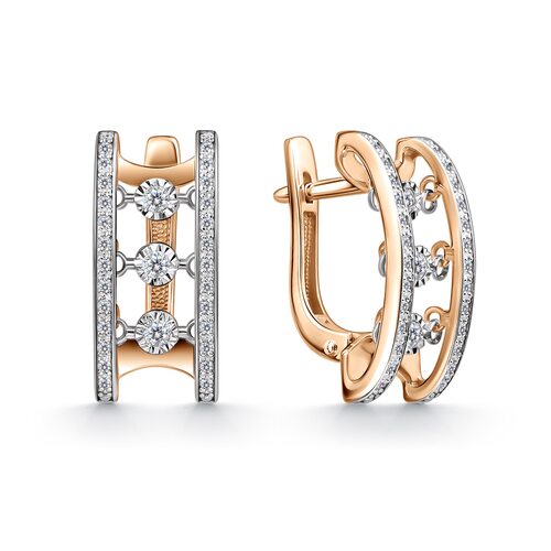 Серьги с бриллиантами из золота 585 пробы