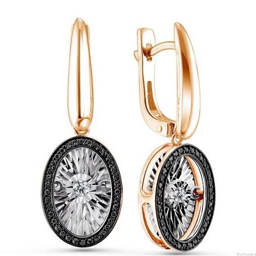 Серьги с бриллиантами из золота 585 пробы