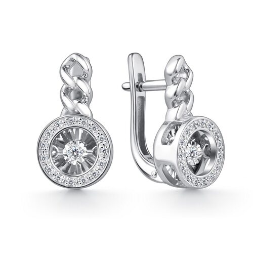 Серьги с бриллиантами из белого золота 585 пробы