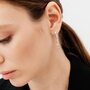Серьги "Ветви" с бриллиантами и золотой вставкой из серебра 925 пробы арт. 02-1489/000Б-00