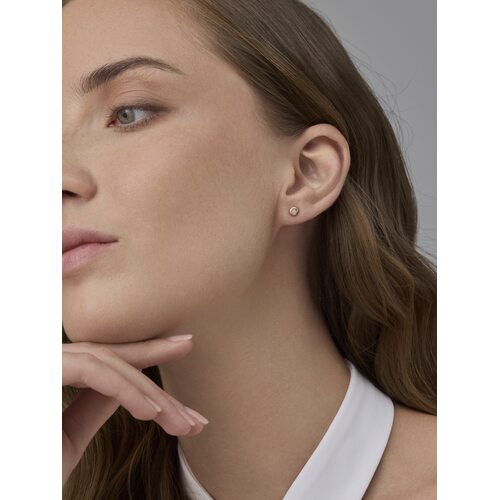 Серьги с бриллиантами и золотой вставкой из серебра 925 пробы