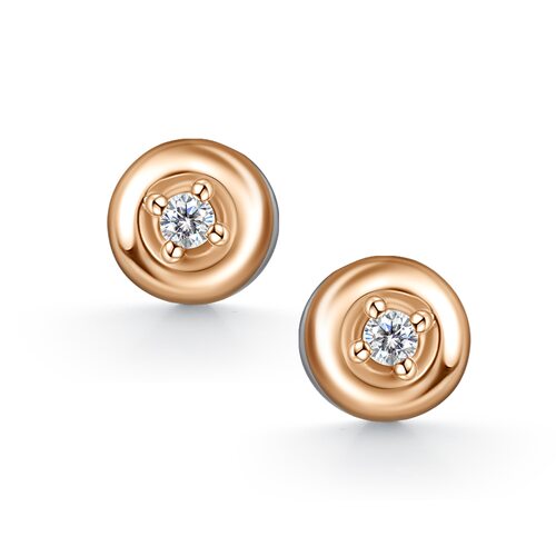 Серьги с бриллиантами и золотой вставкой из серебра 925 пробы