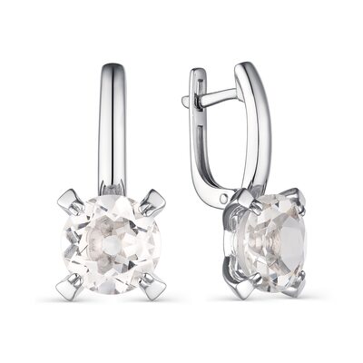 Серьги с горным хрусталем из серебра 925 пробы