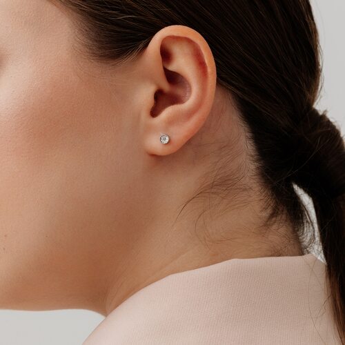 Серьги с бриллиантами из серебра 925 пробы