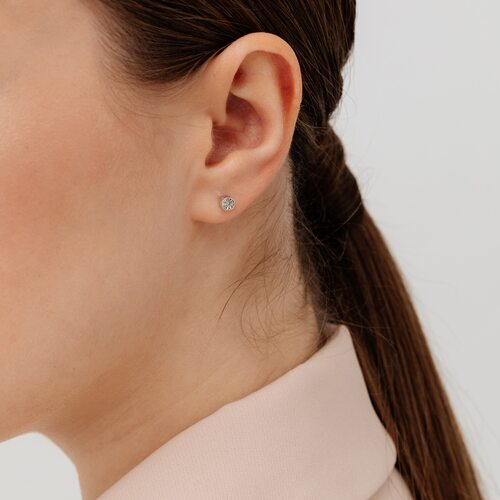 Серьги с бриллиантами из серебра 925 пробы