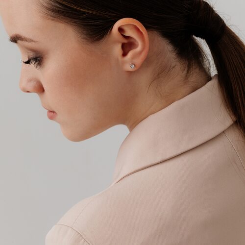 Серьги с бриллиантами из серебра 925 пробы