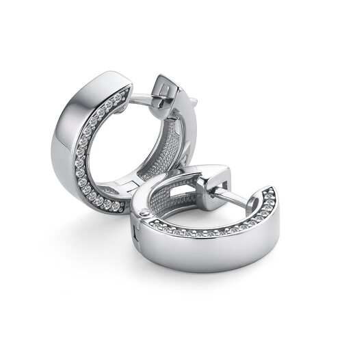 Серьги с фианитами из серебра 925 пробы