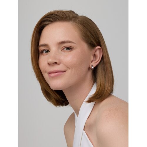 Серьги с фианитами из серебра 925 пробы