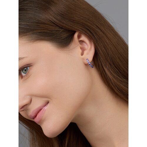 Серьги с кристаллами из серебра 925 пробы