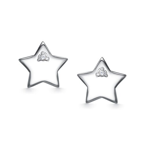 Серьги с бриллиантами из серебра 925 пробы