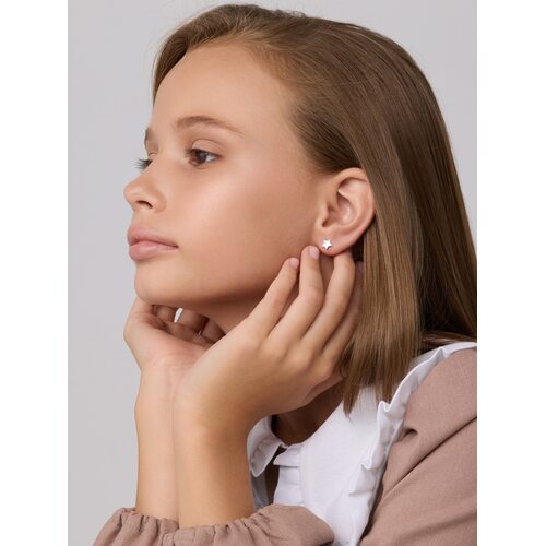 Серьги с бриллиантами из серебра 925 пробы