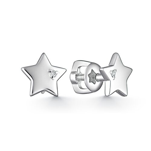 Серьги с бриллиантами из серебра 925 пробы