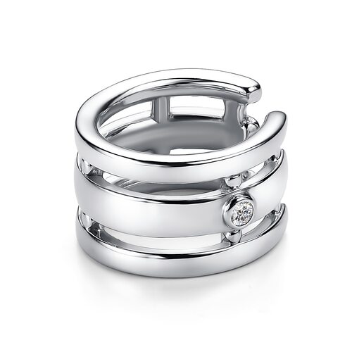 Серьга с фианитом из серебра 925 пробы